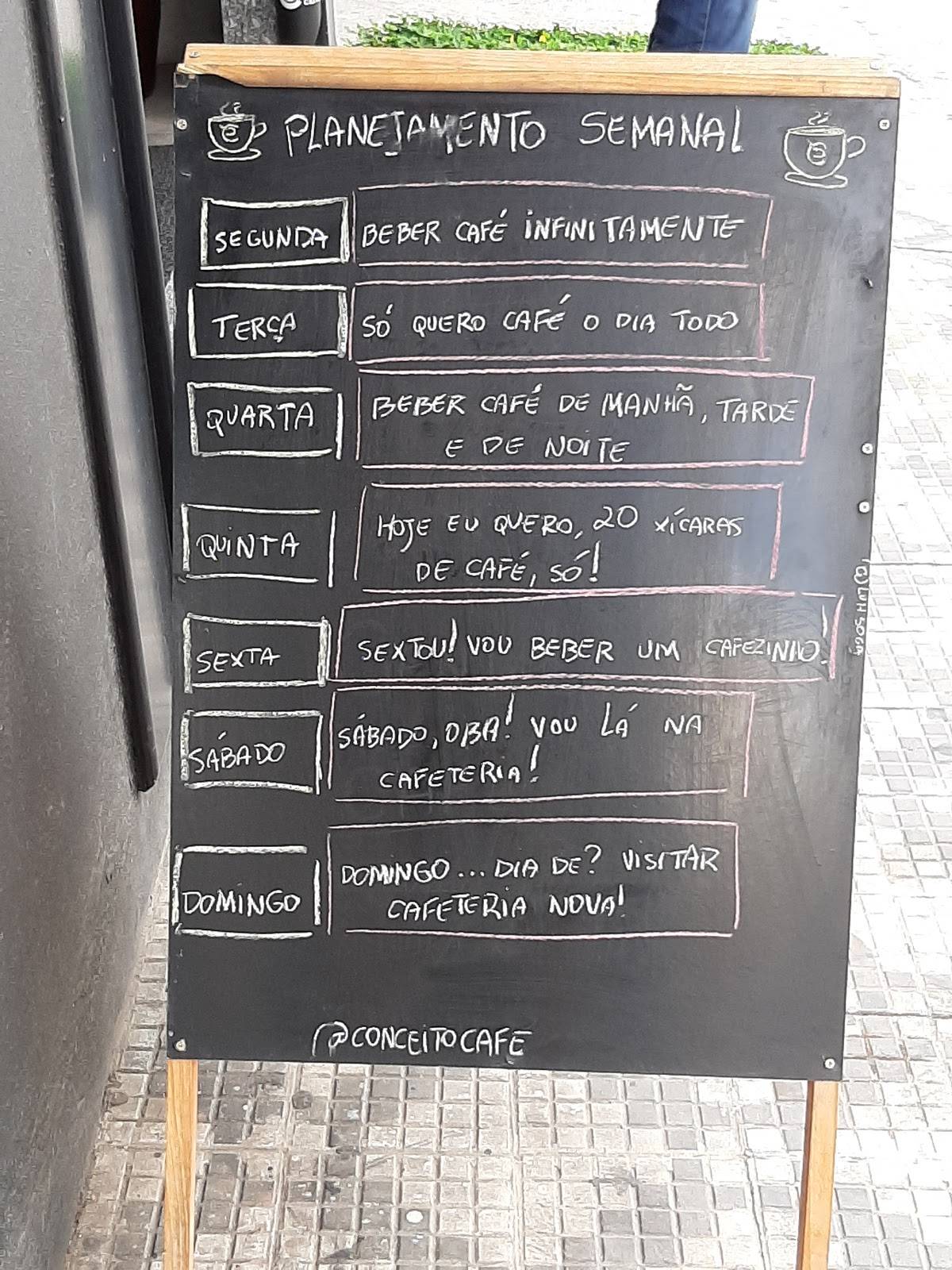 Café conceito centro cardápio