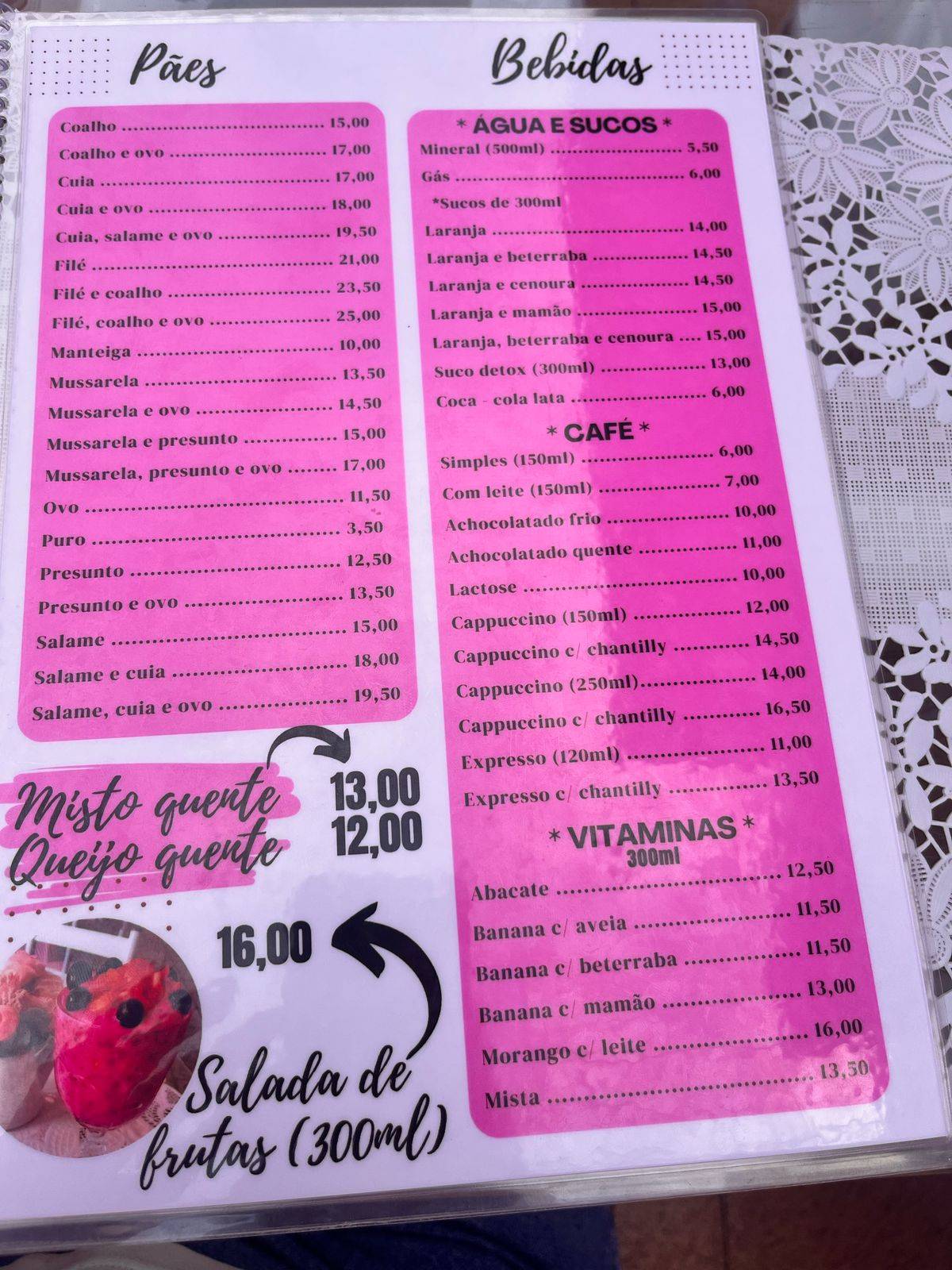 Café da Lu cardápio