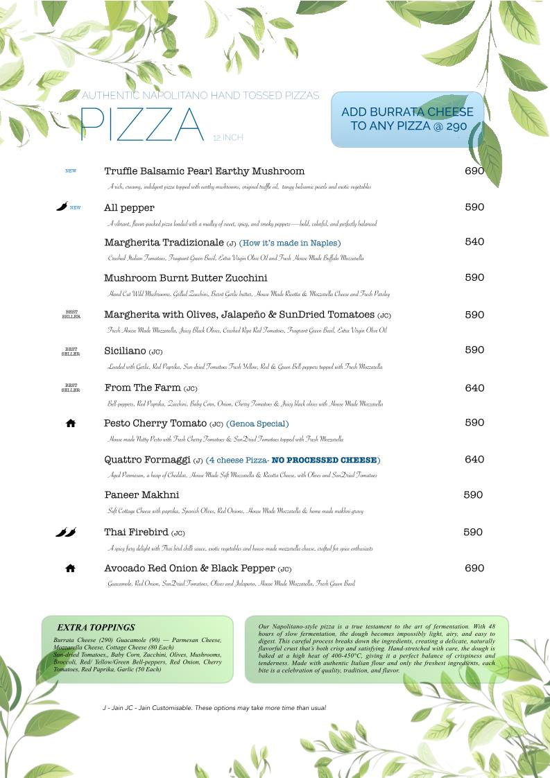 Cafe from the tree, Baner menu