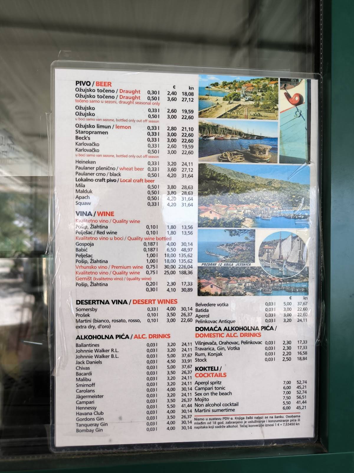 Menu di Caffe Bar Biser 