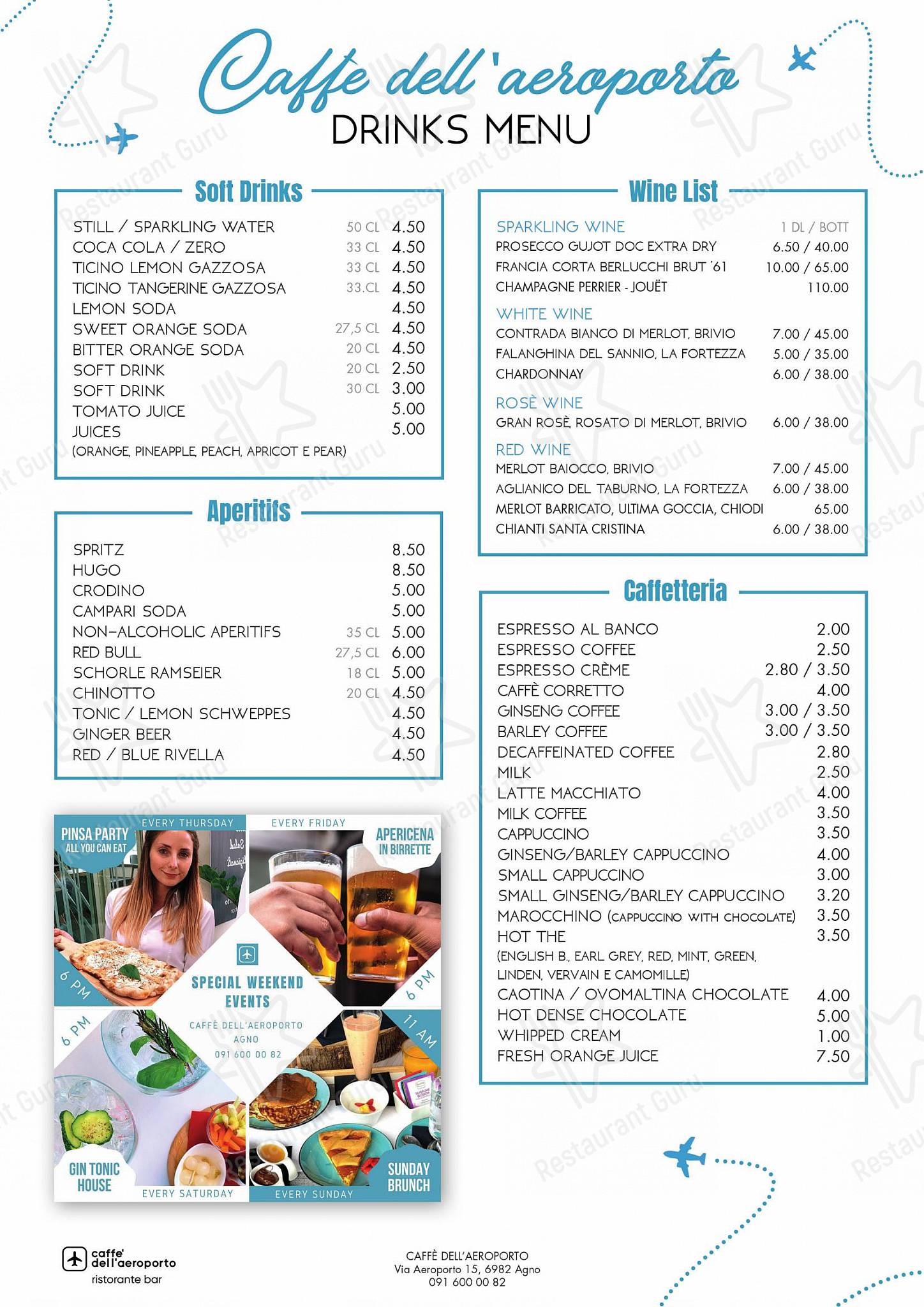 Menu di Caffè dell'Aereoporto - Крафт меню