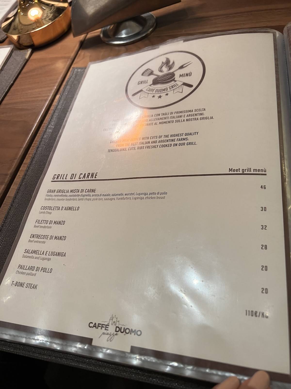 Menu di Caffè Duomo 