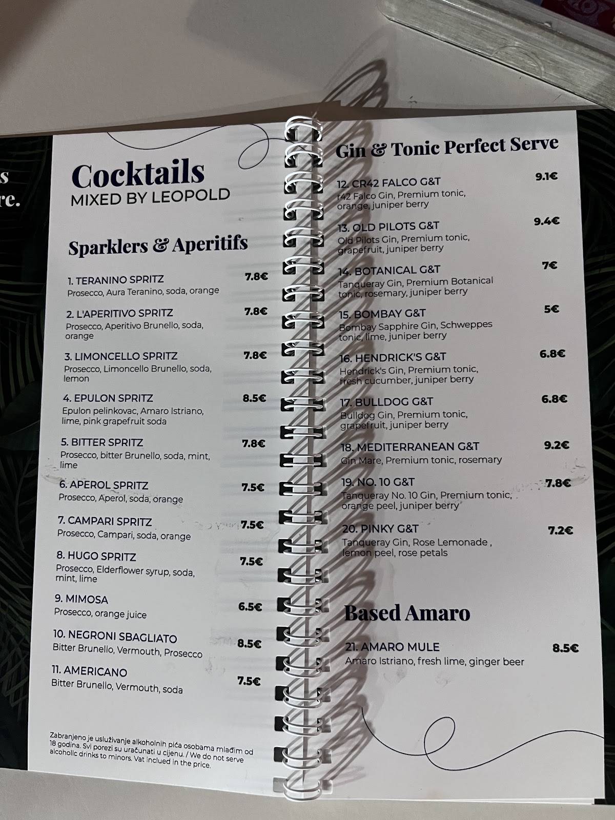 Menu di Caffe LEOPOLD 