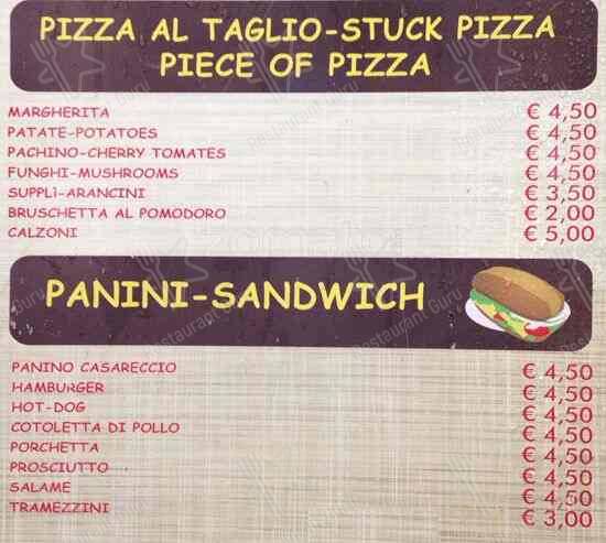 Menu di Caffè Manzoni 