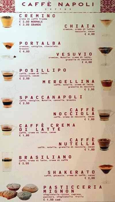 Menu di Caffè Napoli 