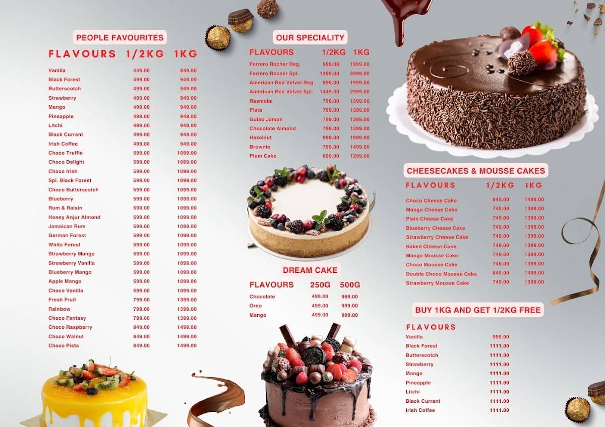 Cake Square Pulianthope - Cake Shops in Chennai - Wedding Cakes menu