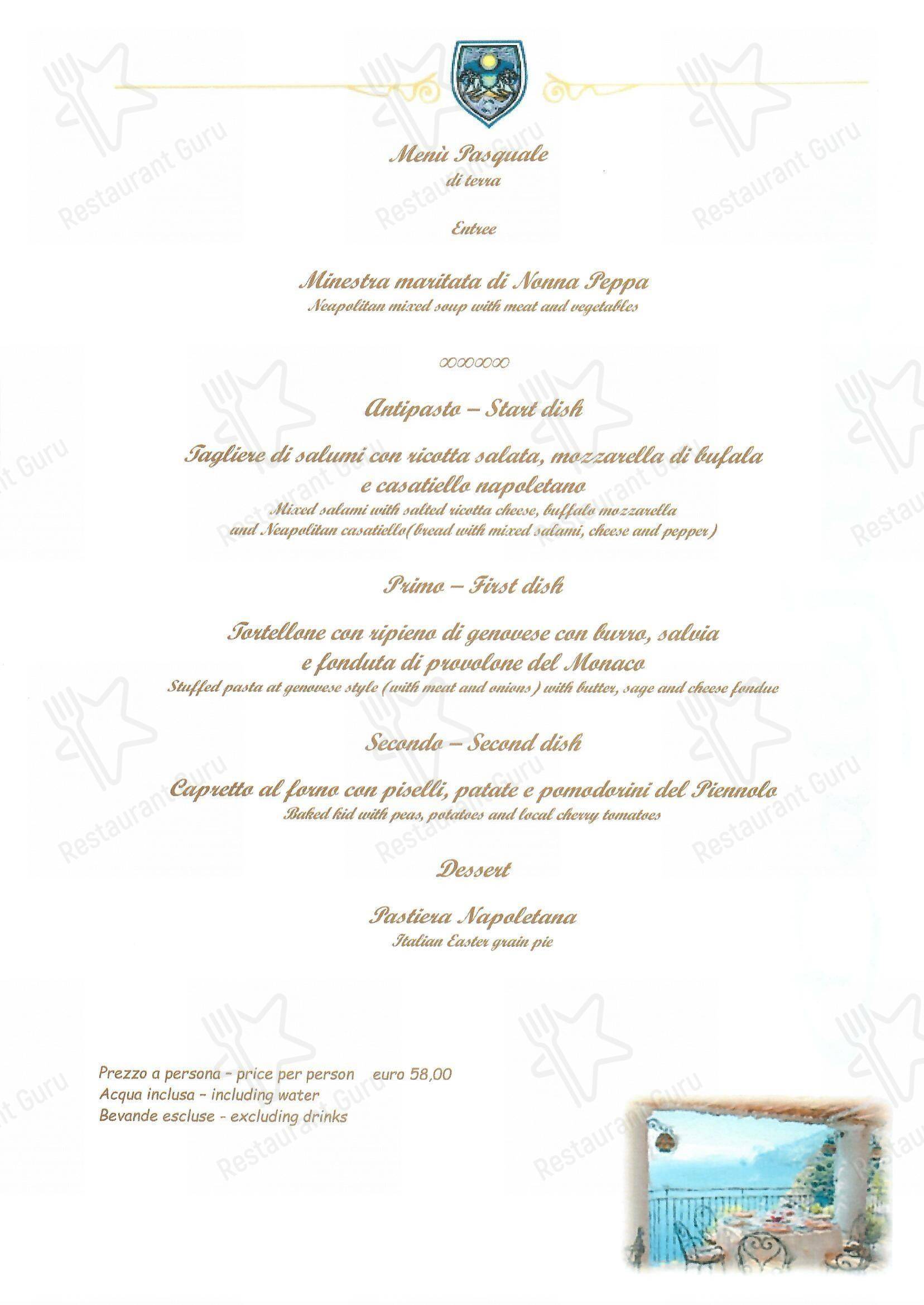Menu per Calajanara Restaurant ristorante