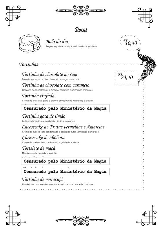 Caldeirão Furado Café/Pub cardápio