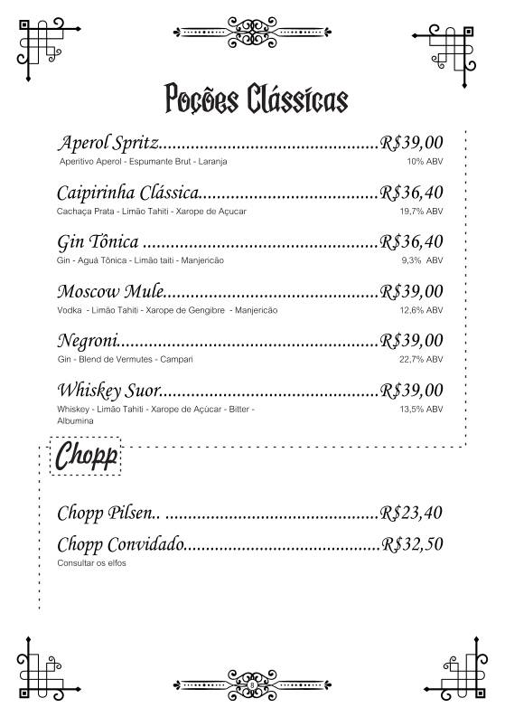 Caldeirão Furado Café/Pub cardápio