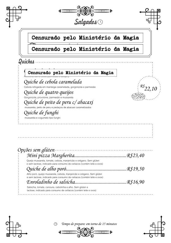 Caldeirão Furado Café/Pub cardápio