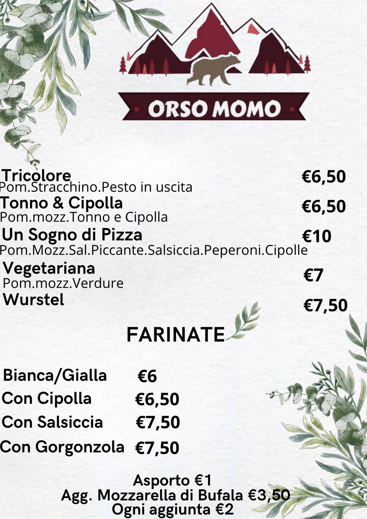 Menu di Orso Momo 