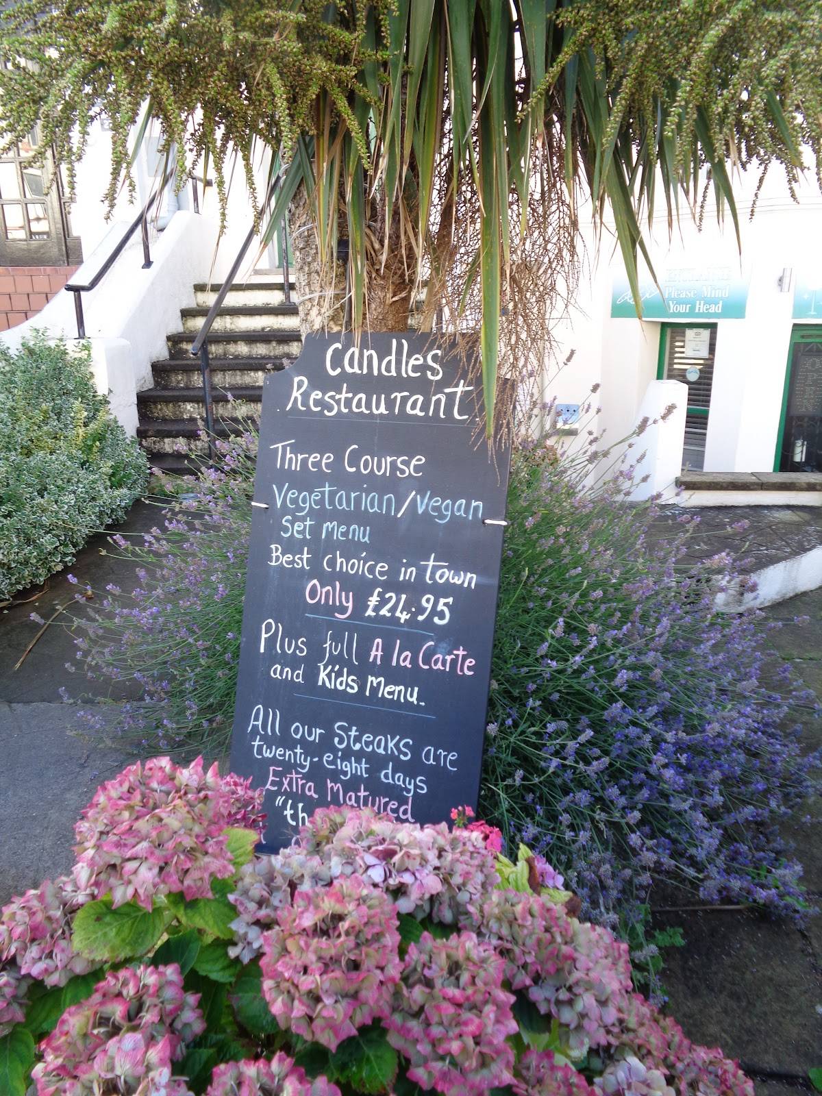 Menu at Candles restaurant, Llandudno