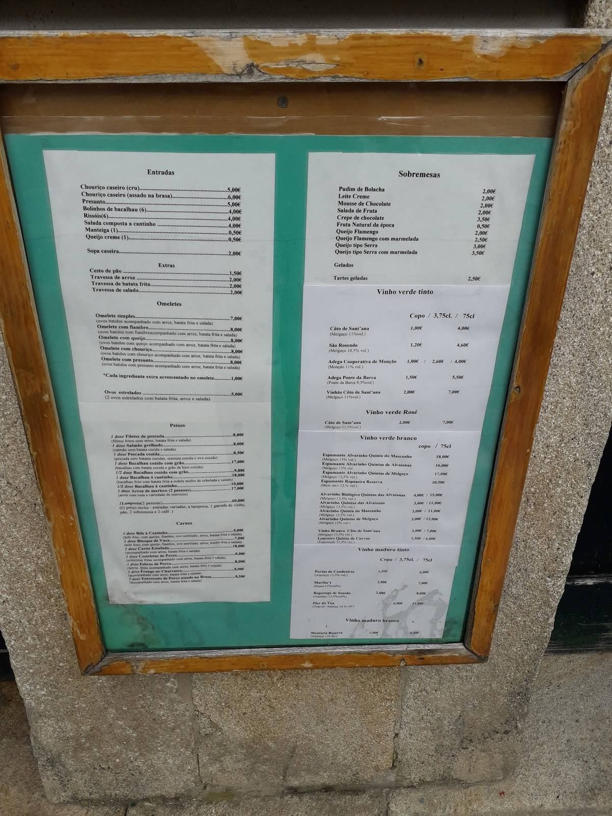 Cantinho Do Adro cardápio