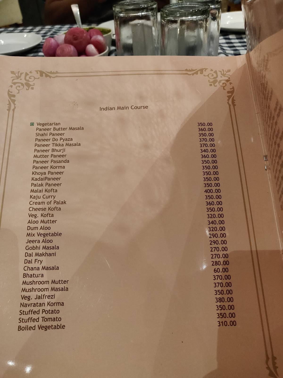 Capri Restaurant menu