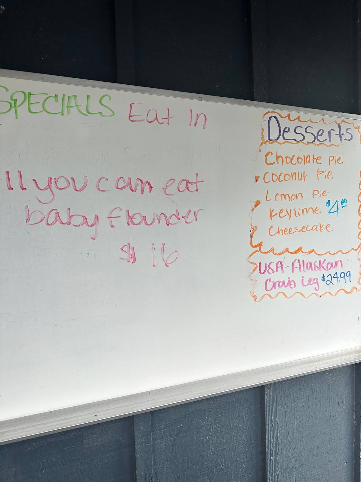Menu at Captain Stanley's Seafood Restaurant, Raleigh, S Wilmington St