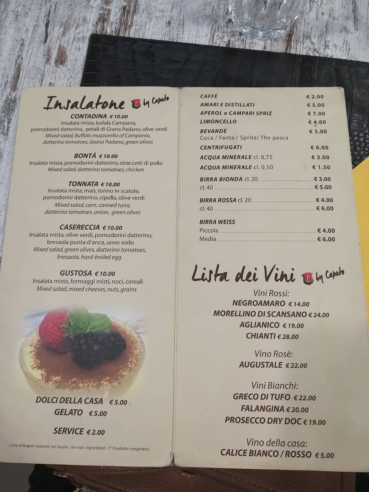 Menu di Caputo - Ristorante e Pizzeria Napoletana 