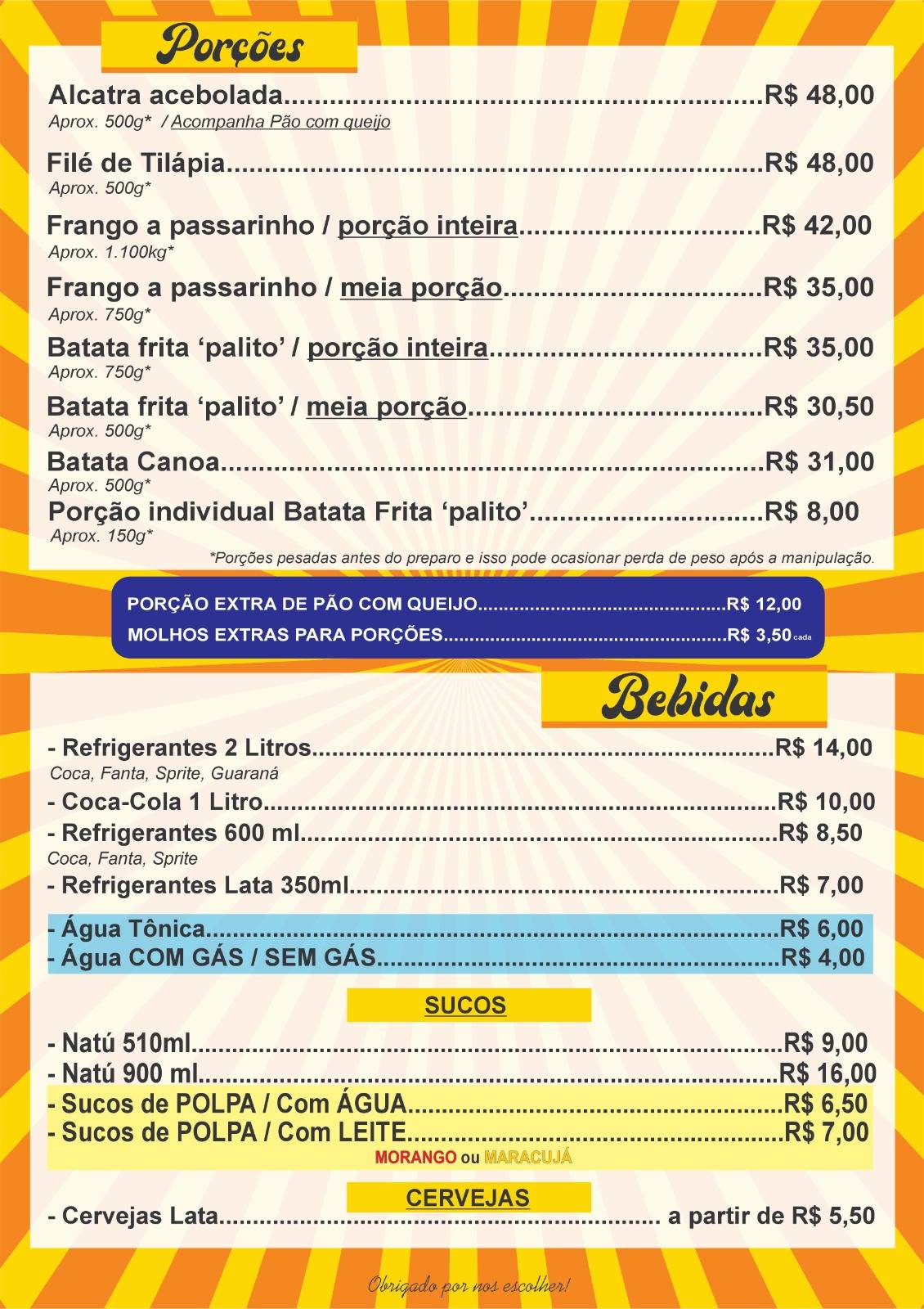 Carlinhos Lanches cardápio