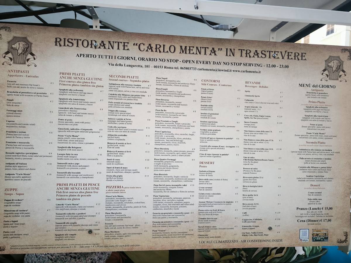 Menu di Carlo Menta 