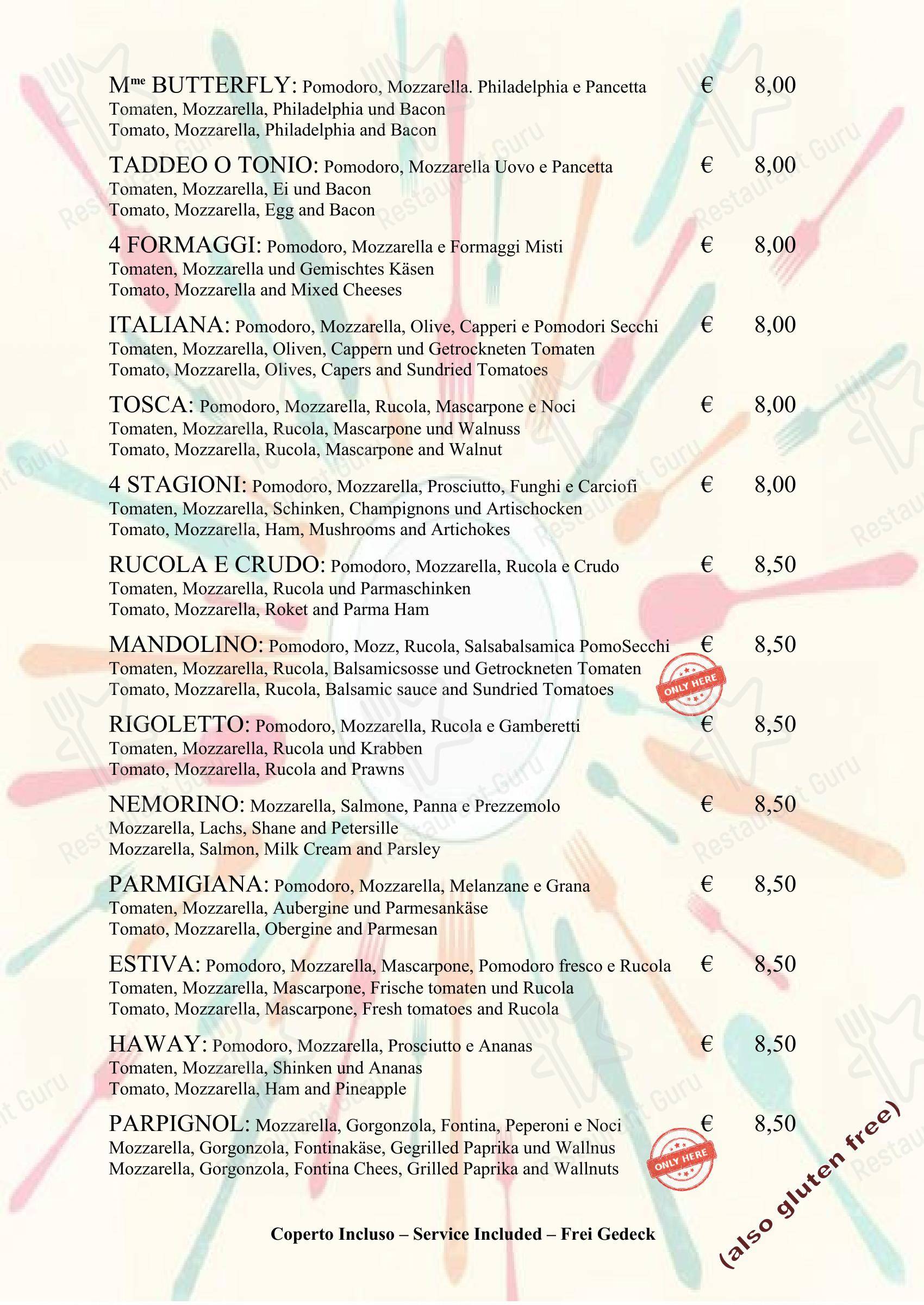Menu di Casa Lady Garda - Menu