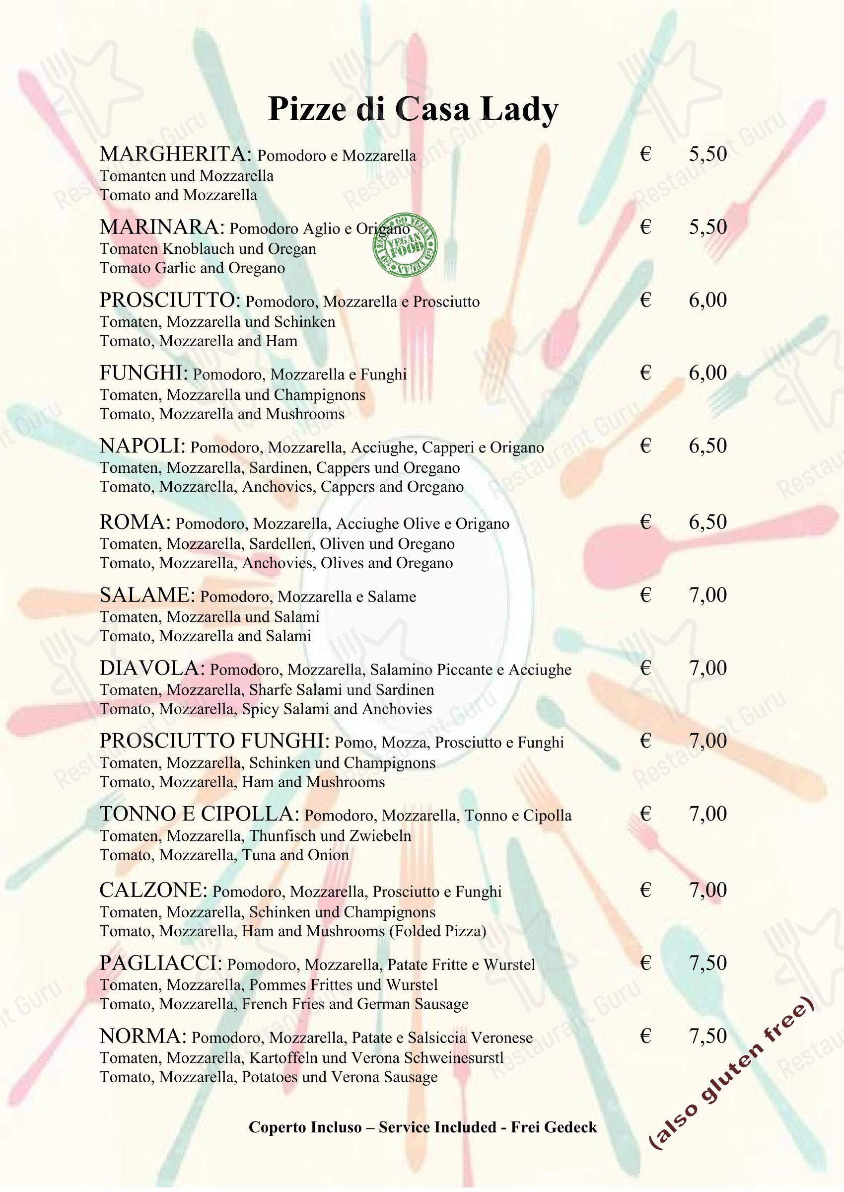 Casa Lady Garda in Garda - Menu