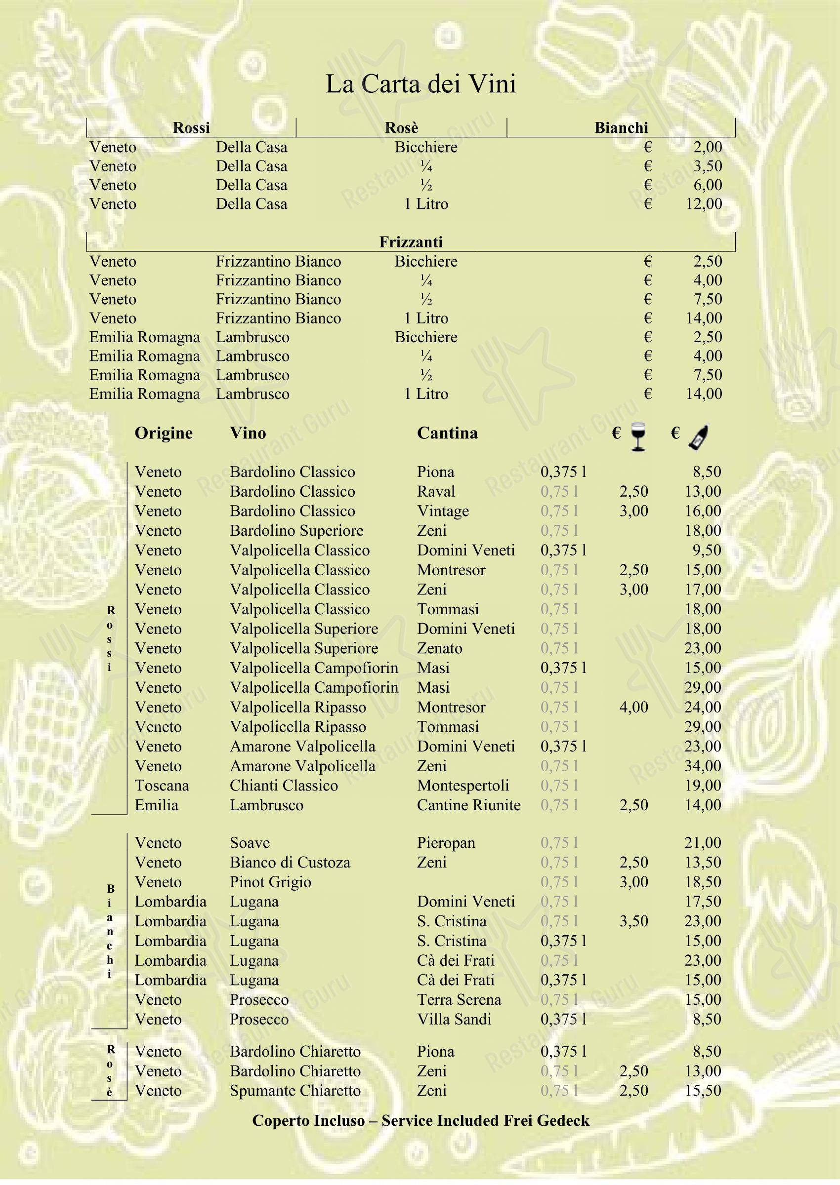 Menu bar per Casa Lady Garda in Garda