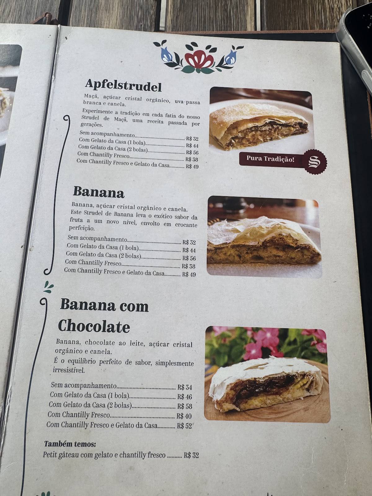 Casa do Strudel cardápio