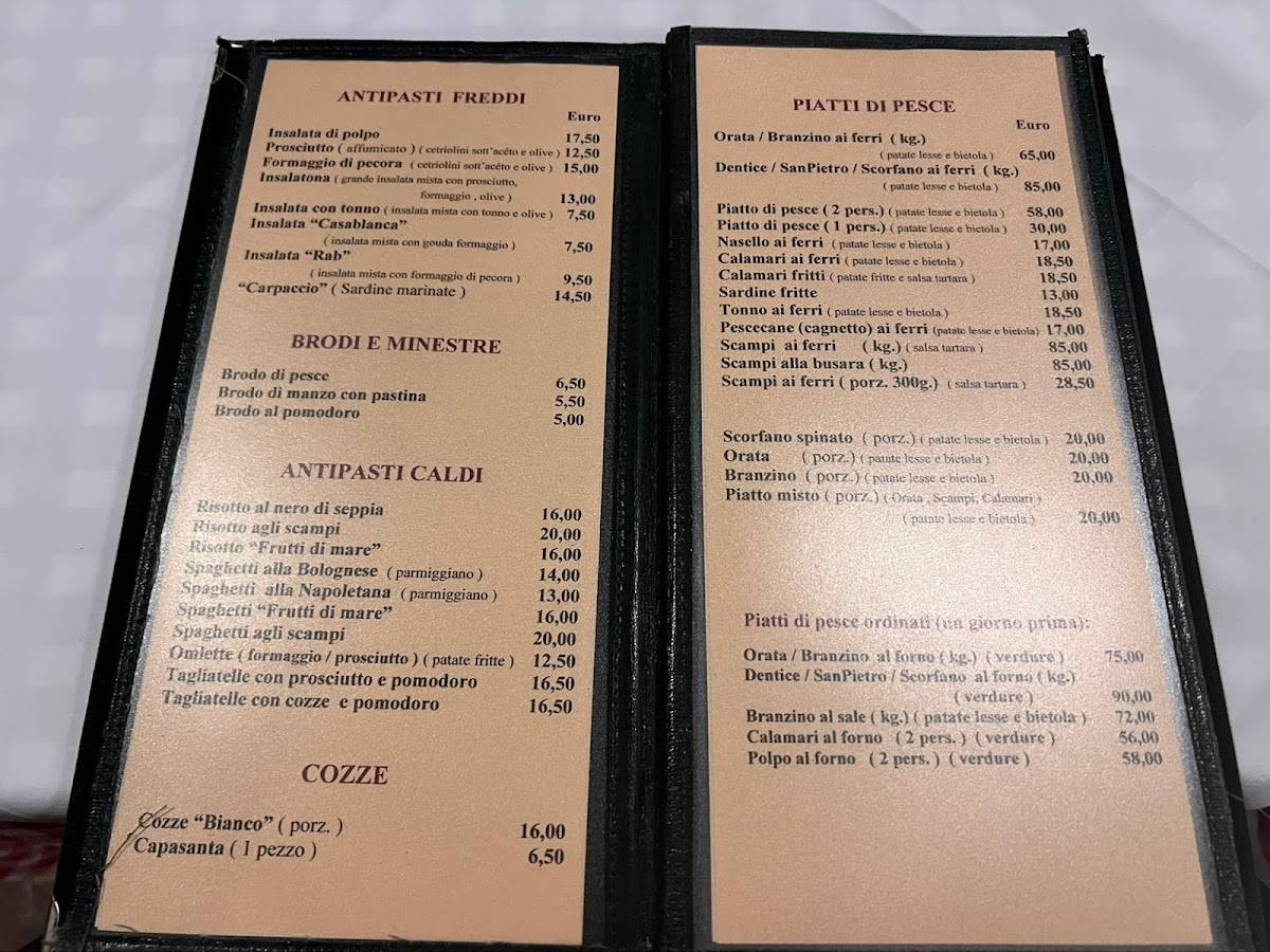 Menu di Casablanca 