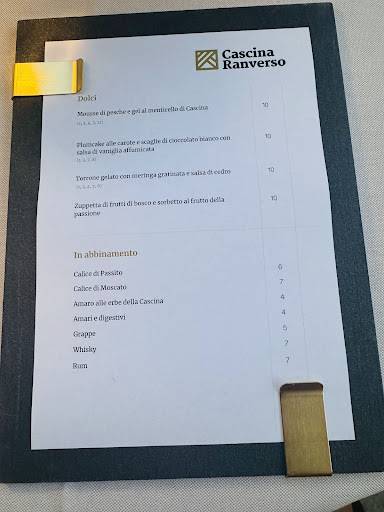 Menu di Cascina Ranverso 