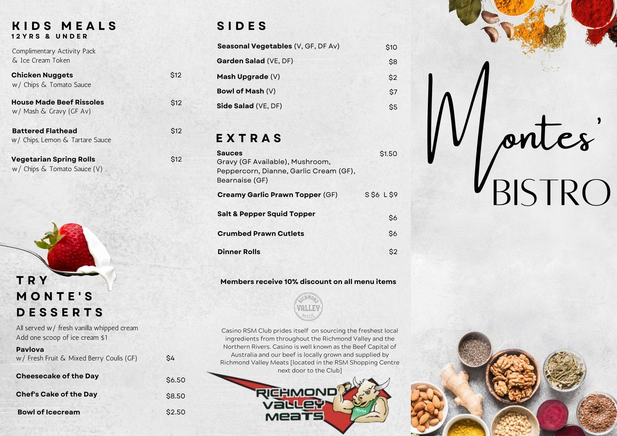 Menu at Casino RSM Club, Casino
