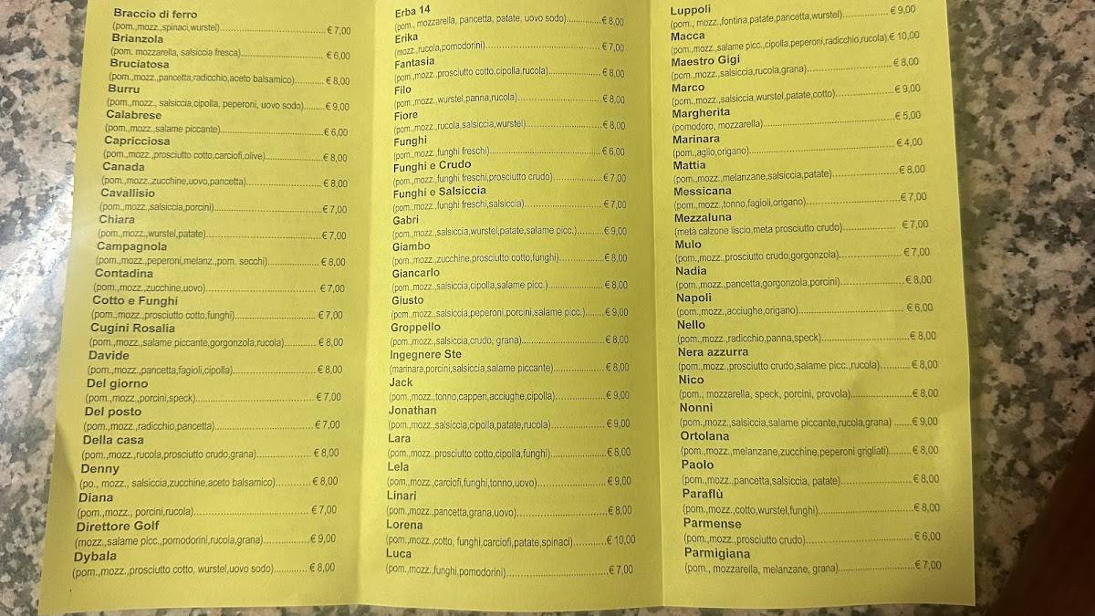 Menu di Castelluccia Rocco "non solo Pizza" 
