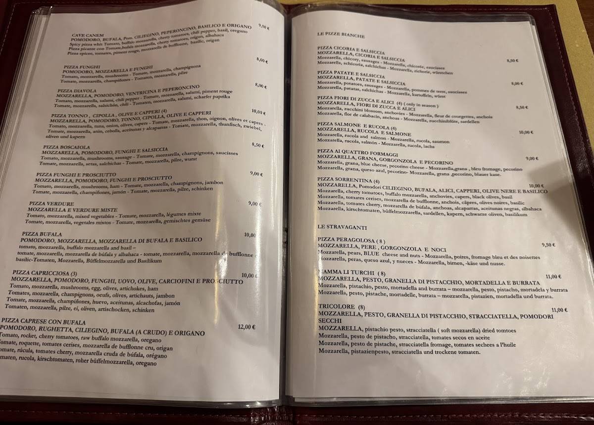 Menu de Cave Canem trattoria - pizzeria a Trastevere