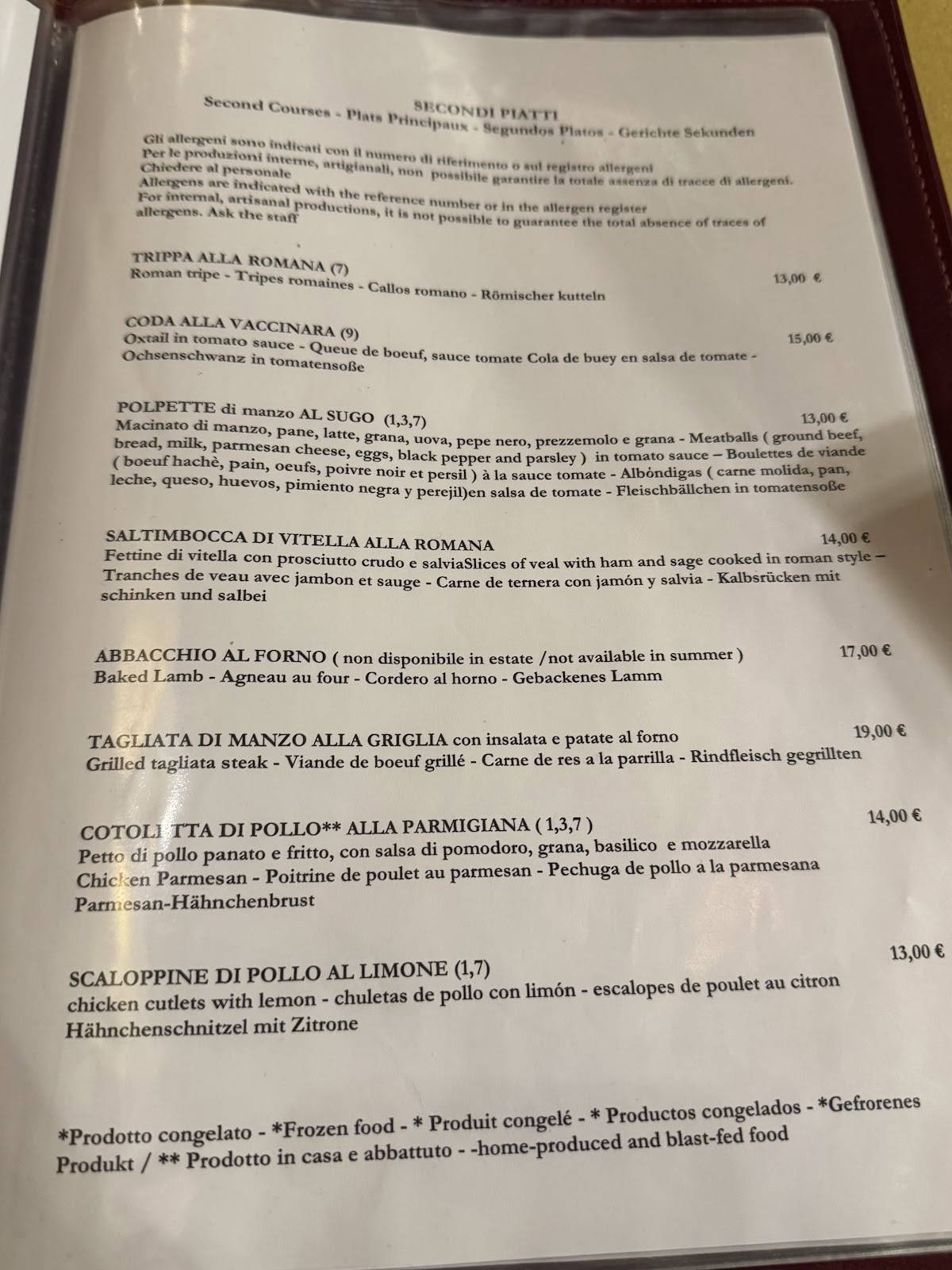 Menu de Cave Canem trattoria - pizzeria a Trastevere