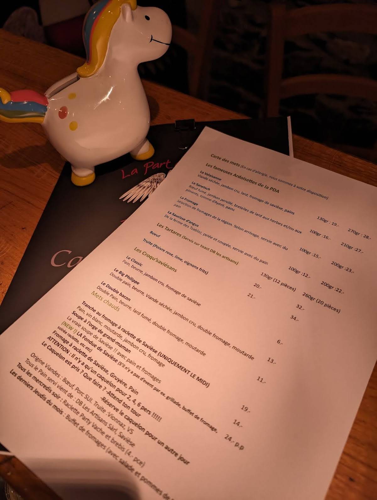 Menu di Caveau La PDA 