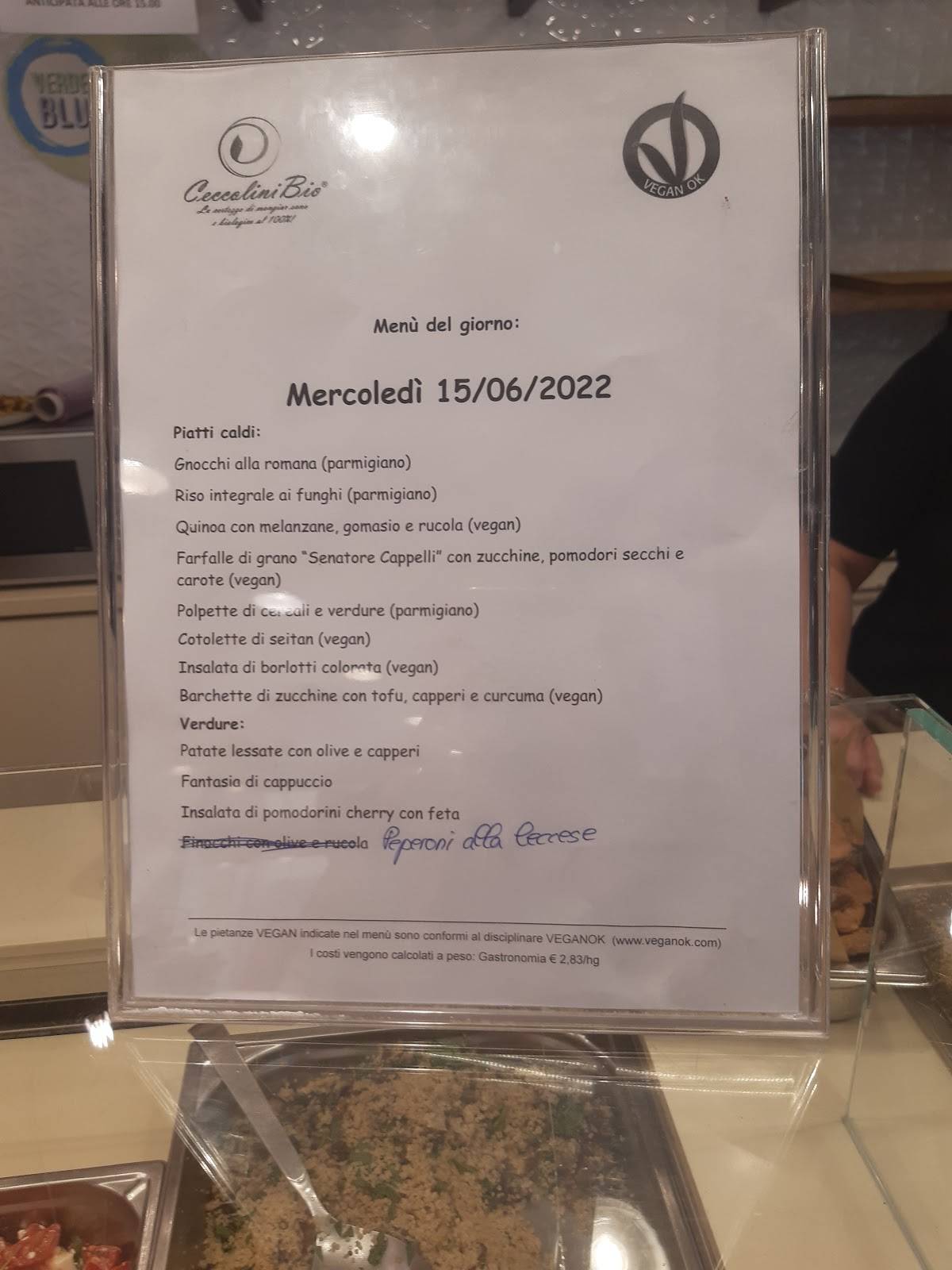 Menu di Ceccolinibio 