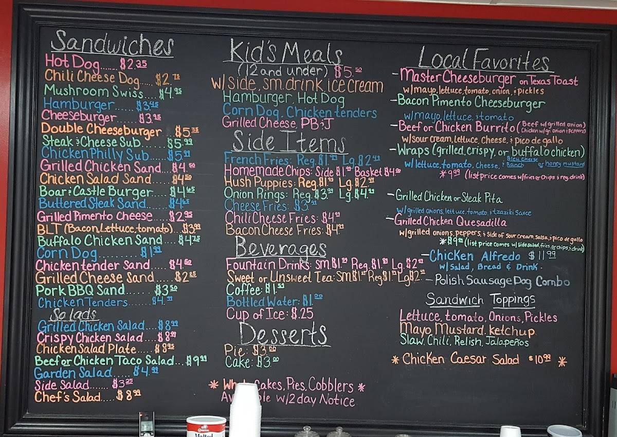 Menu at Center Grove Grill & Soda Shop restaurant, Greensboro