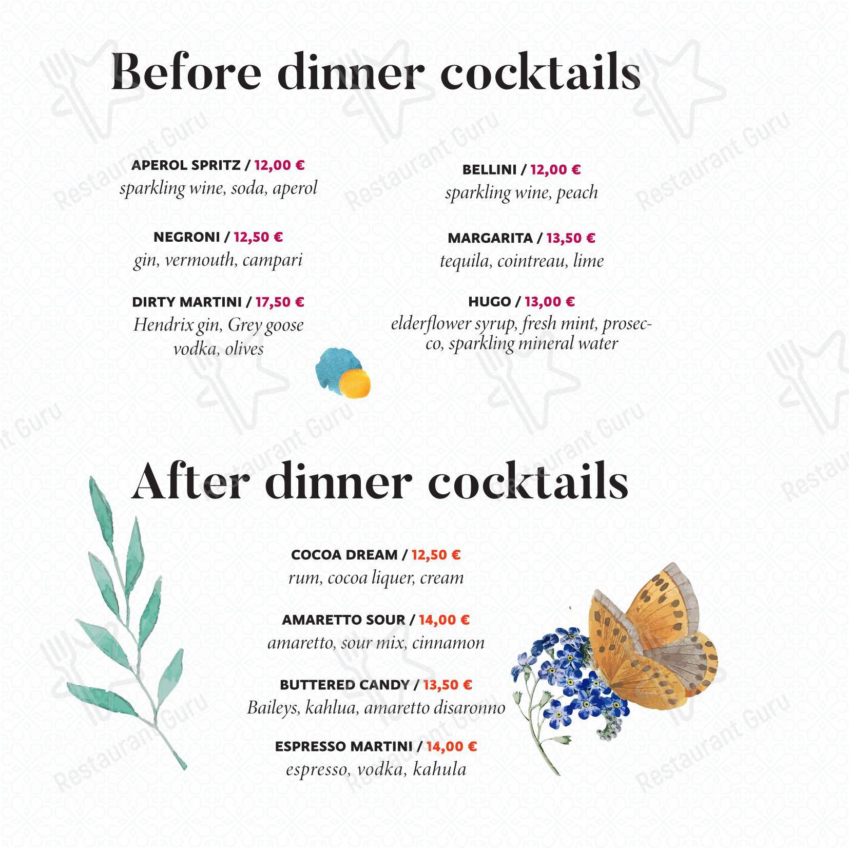 Menu di Central Park Club, Hvar - Menu