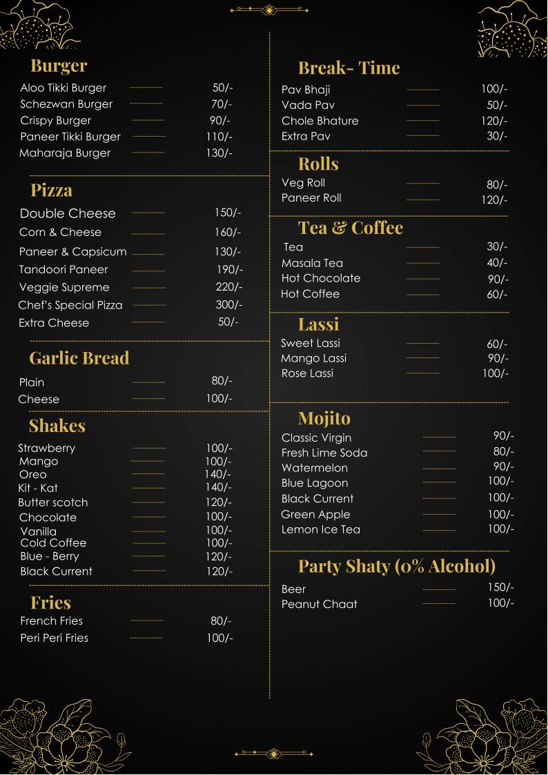 Chaat Puchka menu