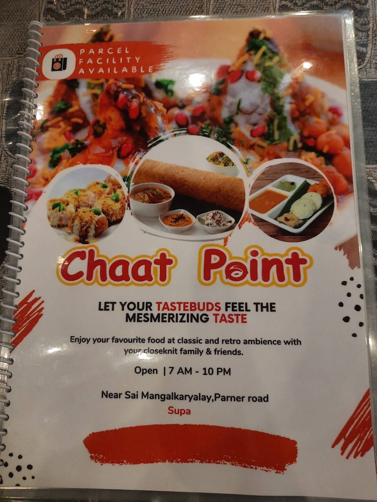Chaat point menu