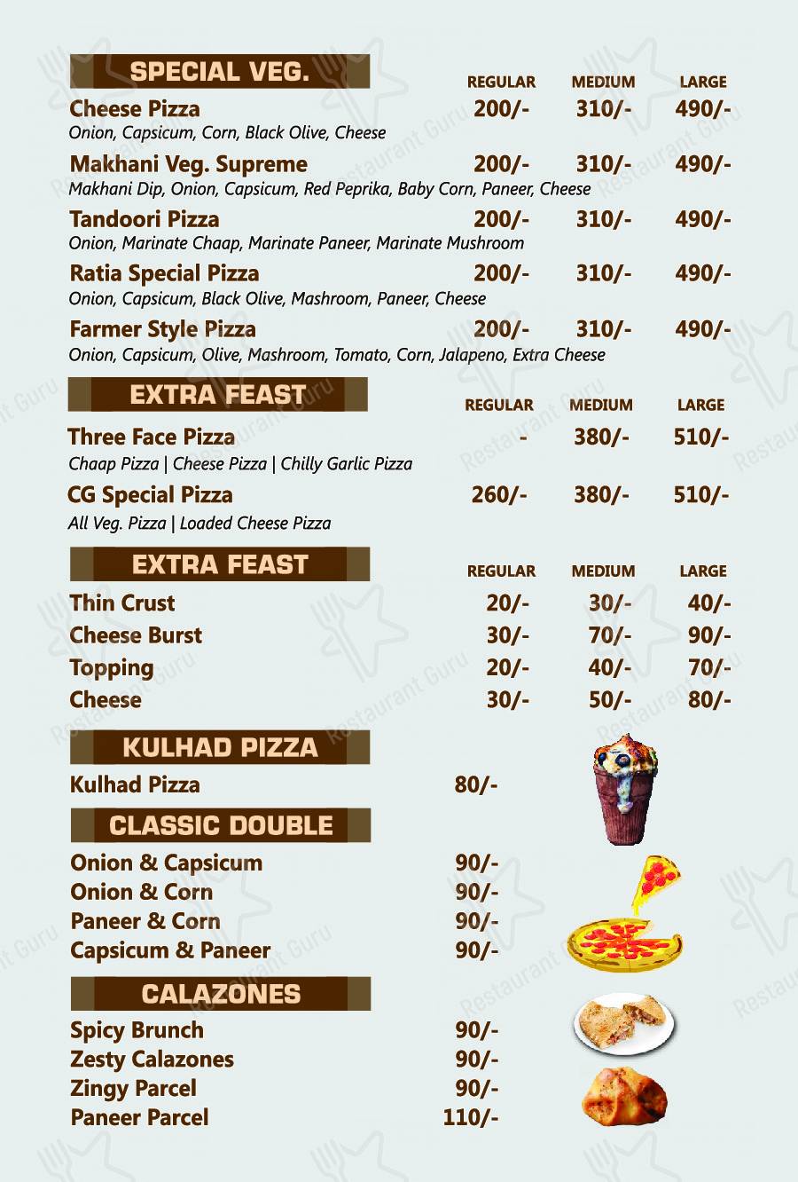 Menu for the Chai Gate cafe