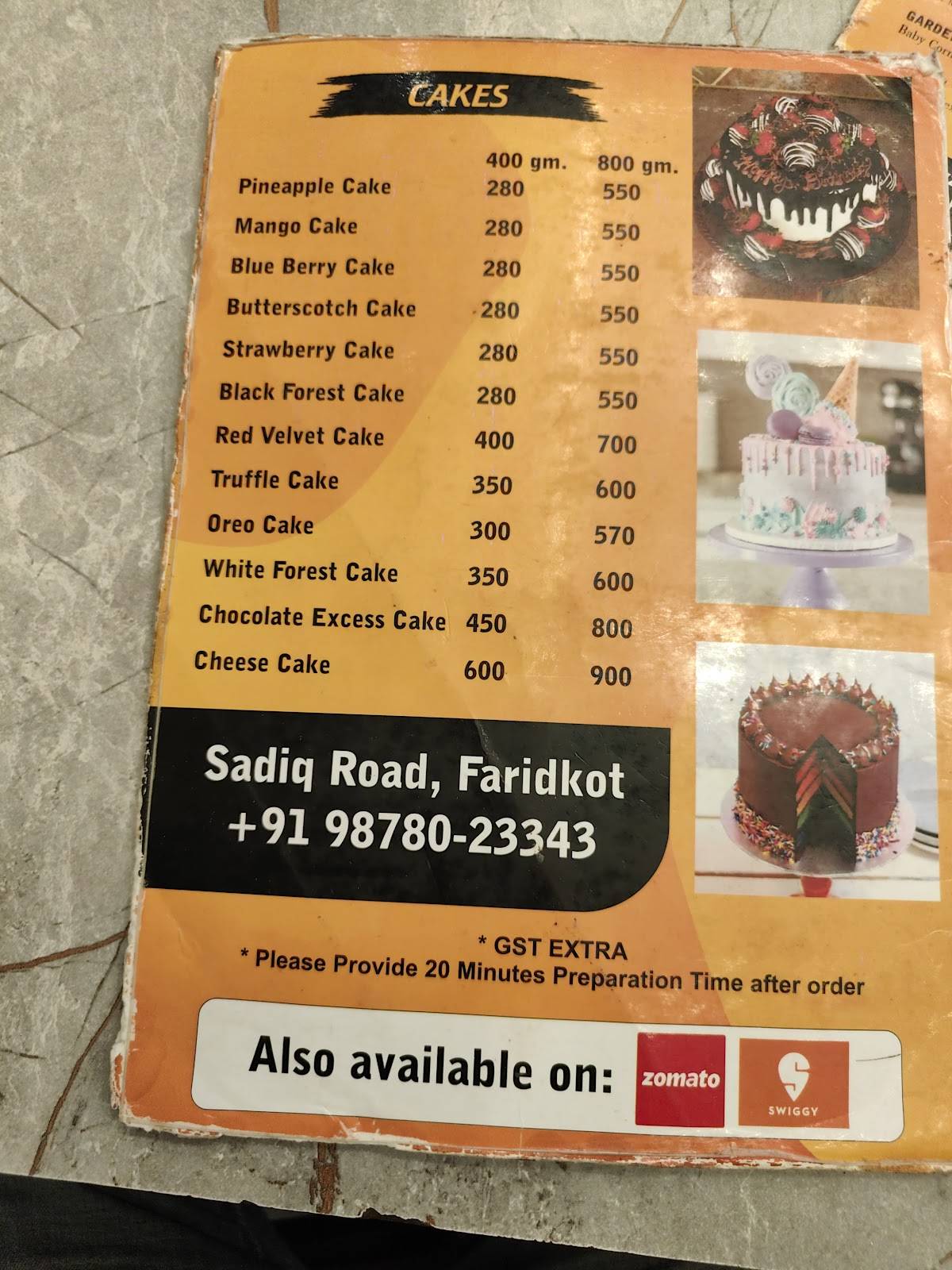 Chai Sutta Bar FARIDKOT menu