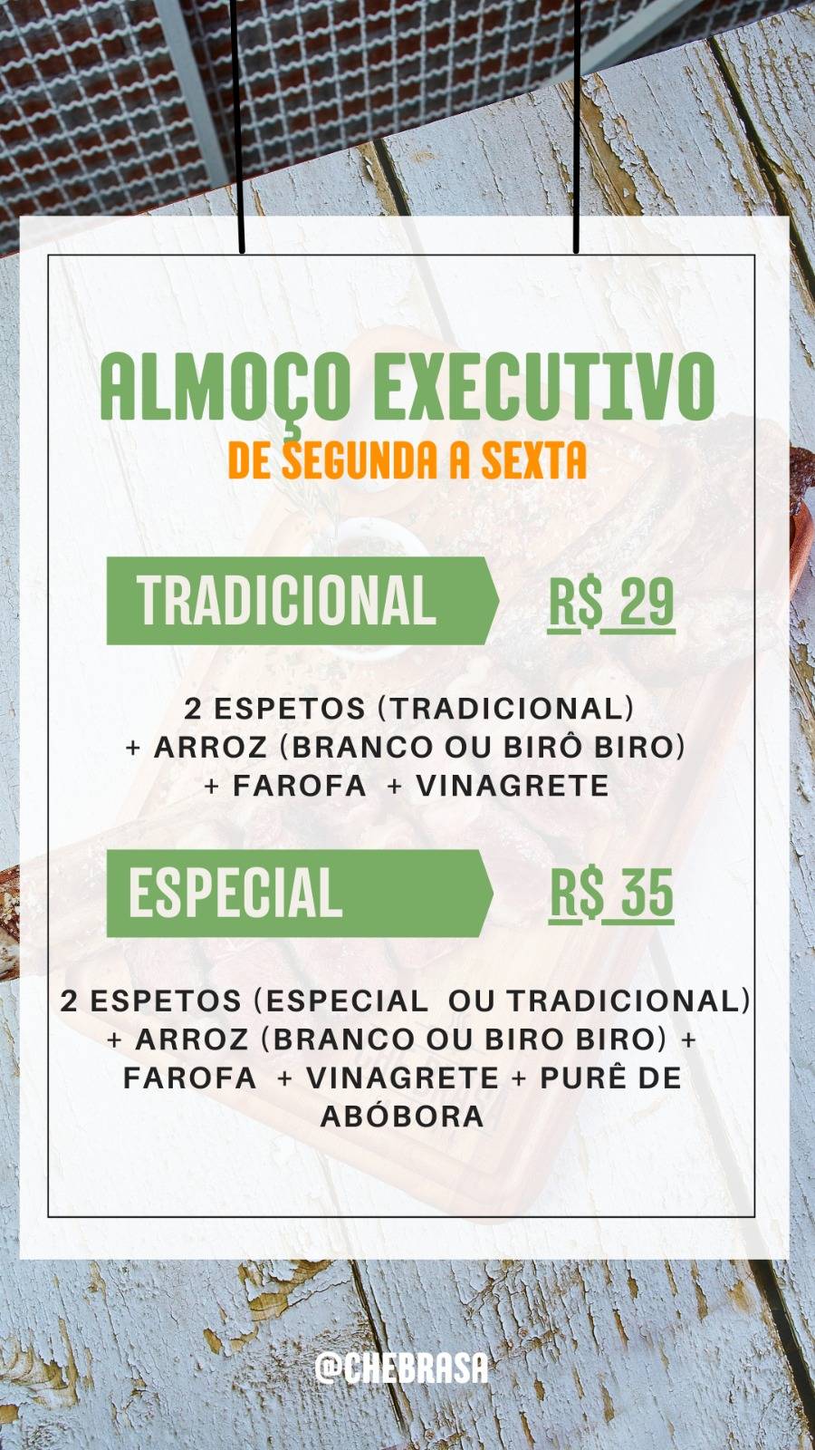 Che Brasa Espetaria cardápio