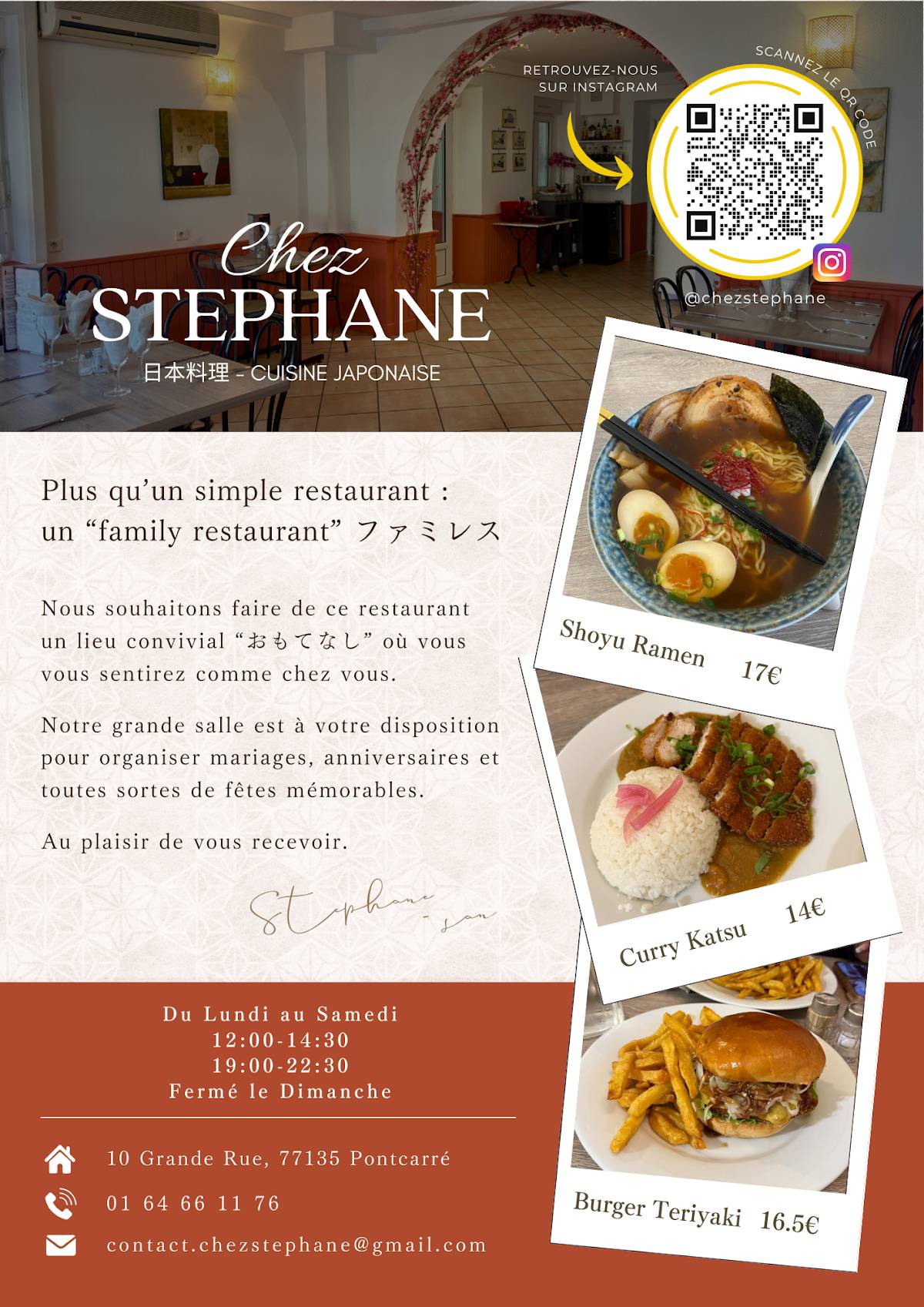 Menu de Chez Stephane