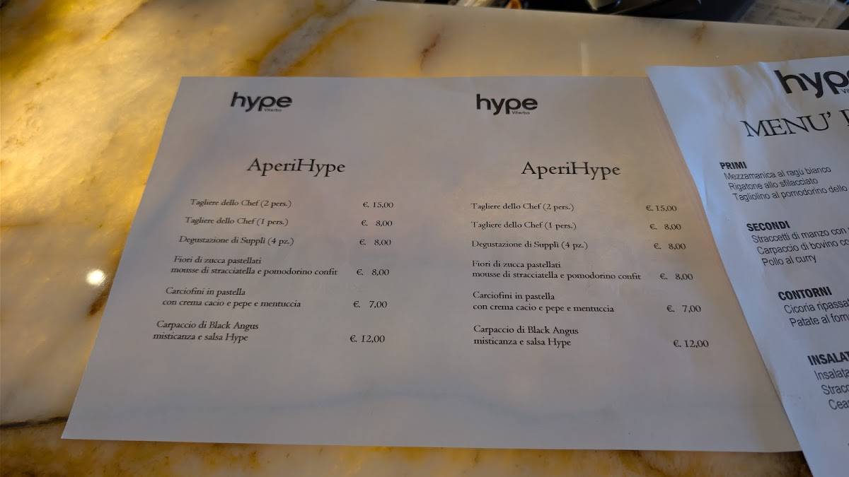 Menu di Chic Viterbo 