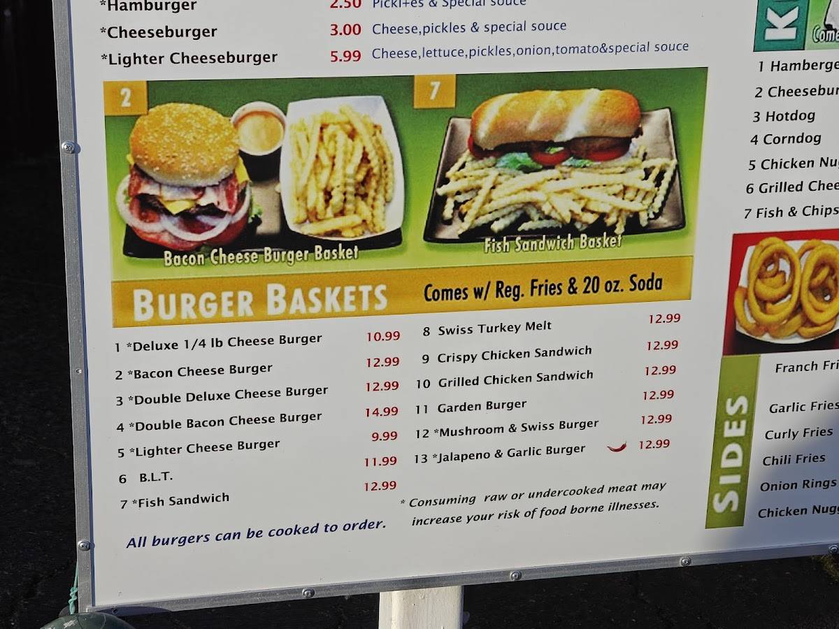 Menu at Chicken Drive-In restaurant, Lake Stevens