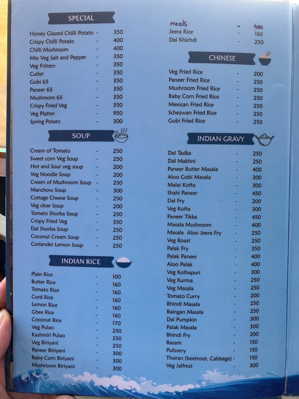 Chili’s Floating Restaurant menu