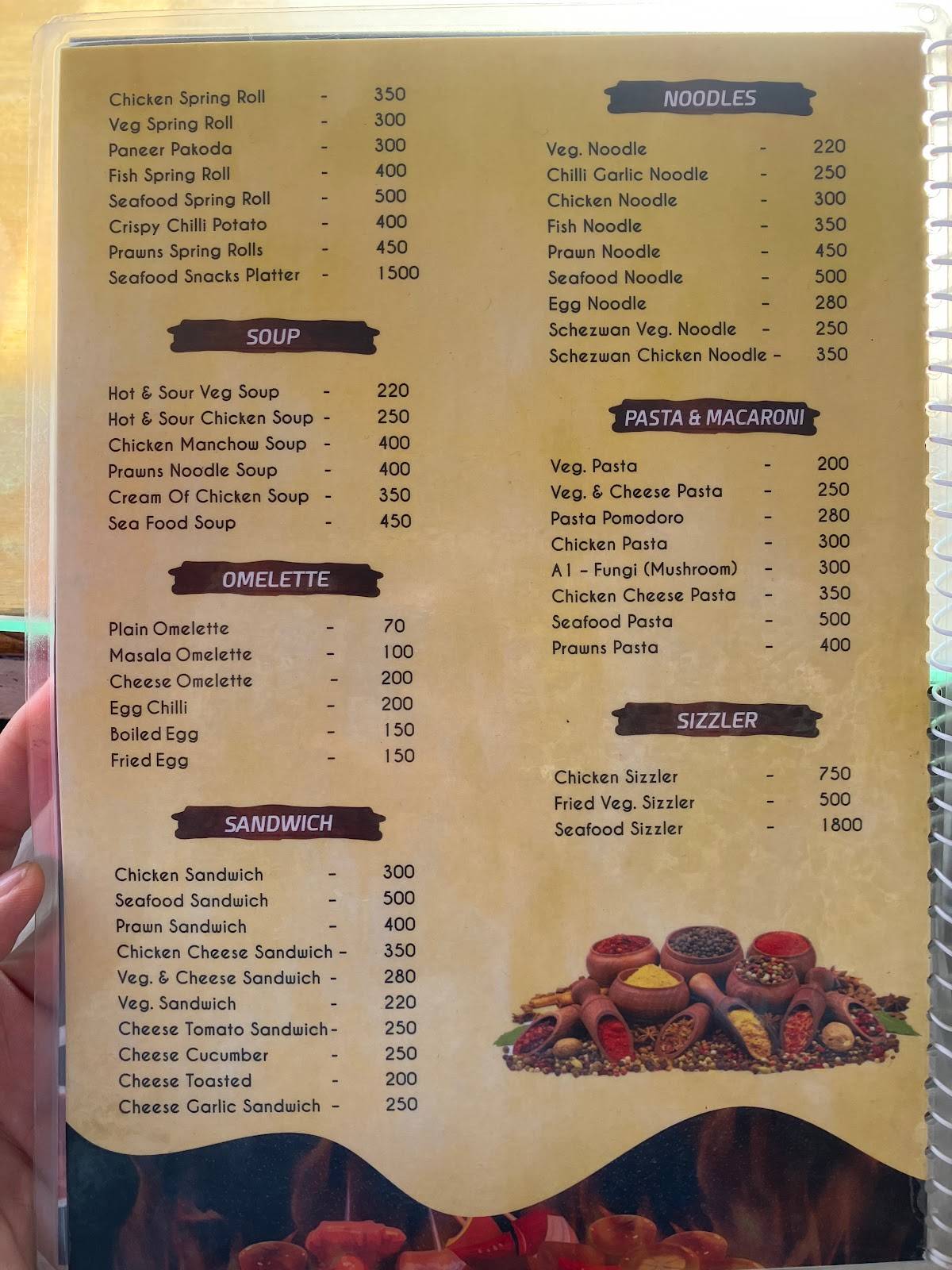 Chili’s Floating Restaurant menu