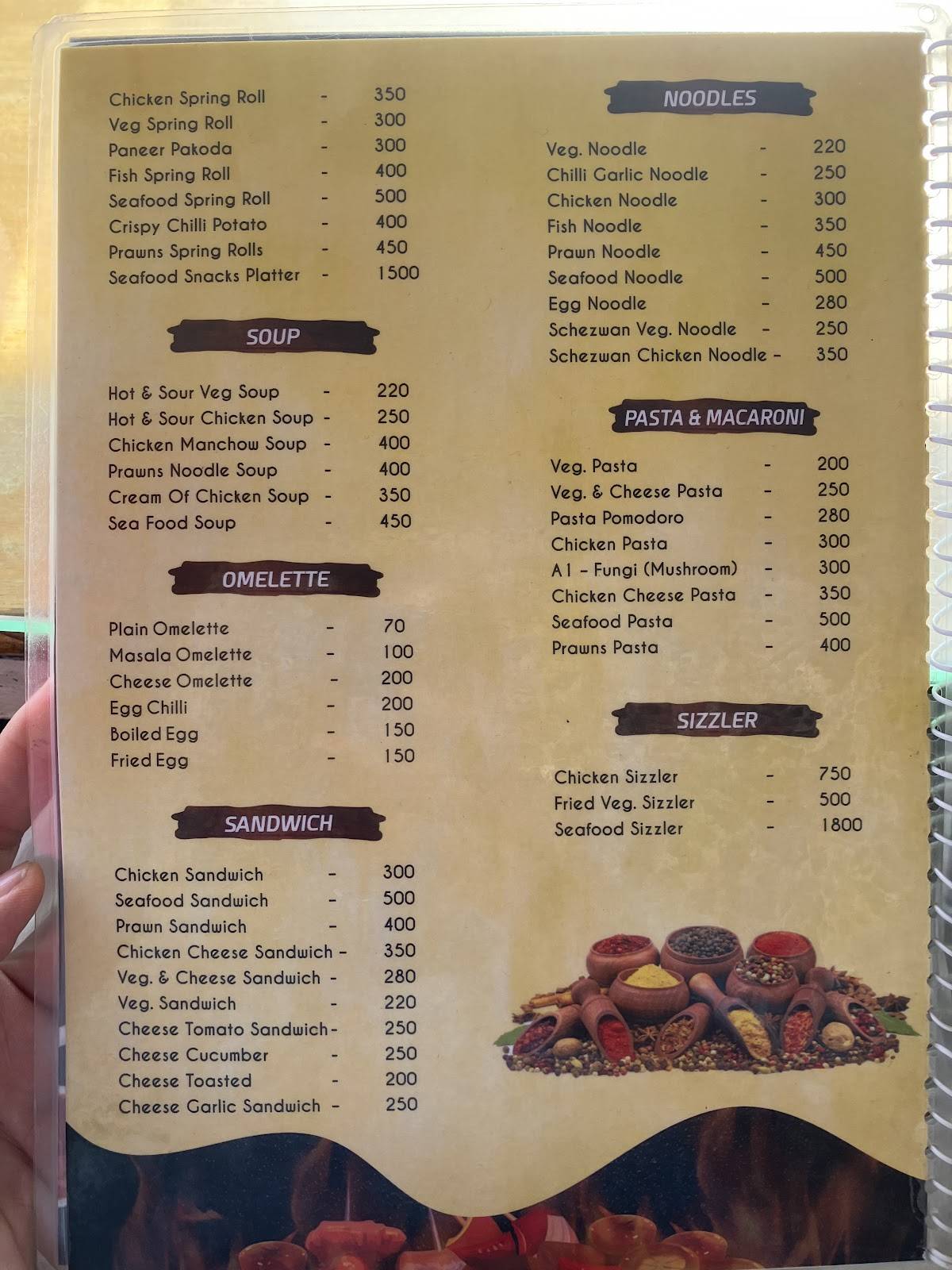 Chili’s Floating Restaurant menu
