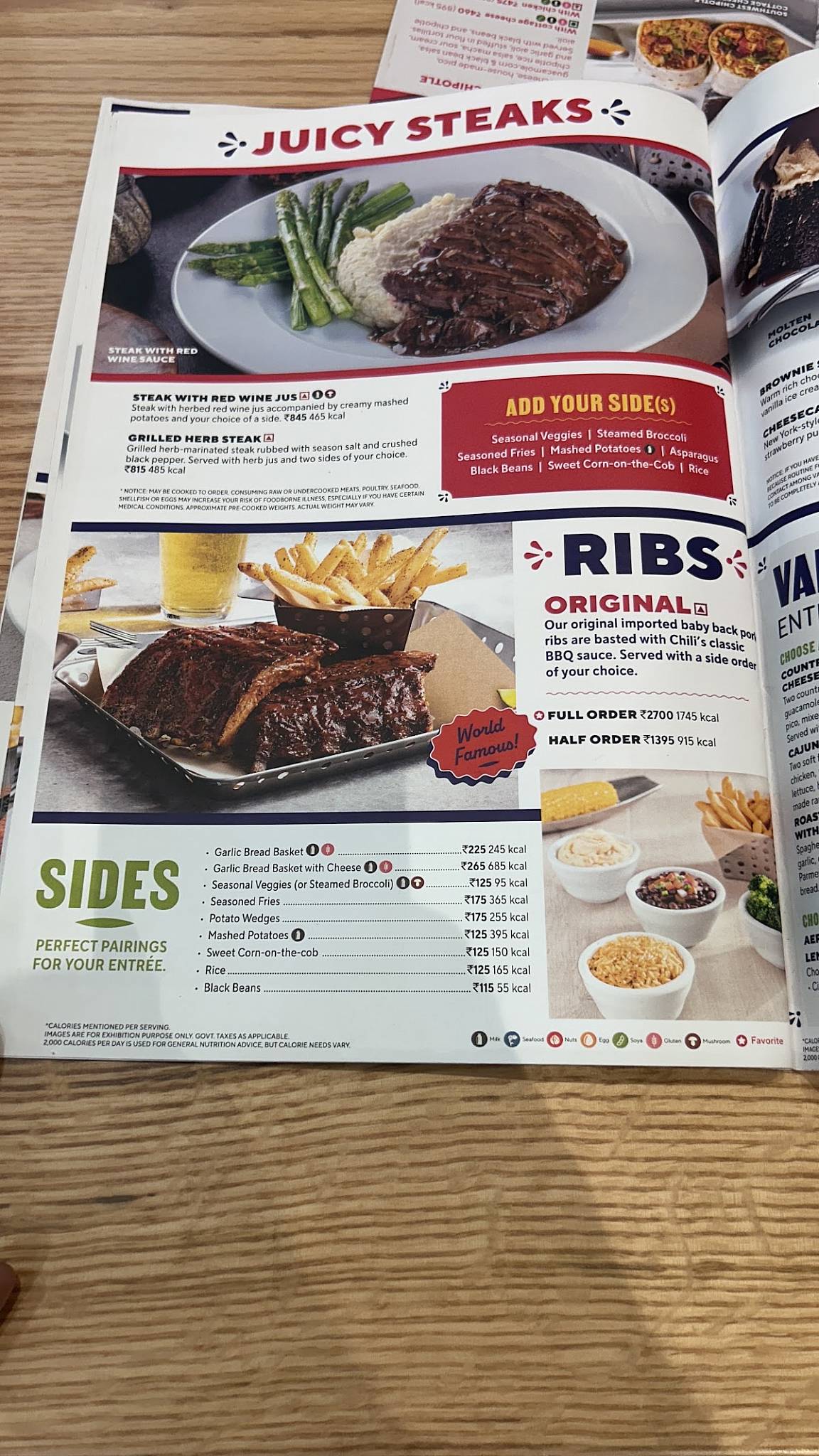 Chili's Grill & Bar menu