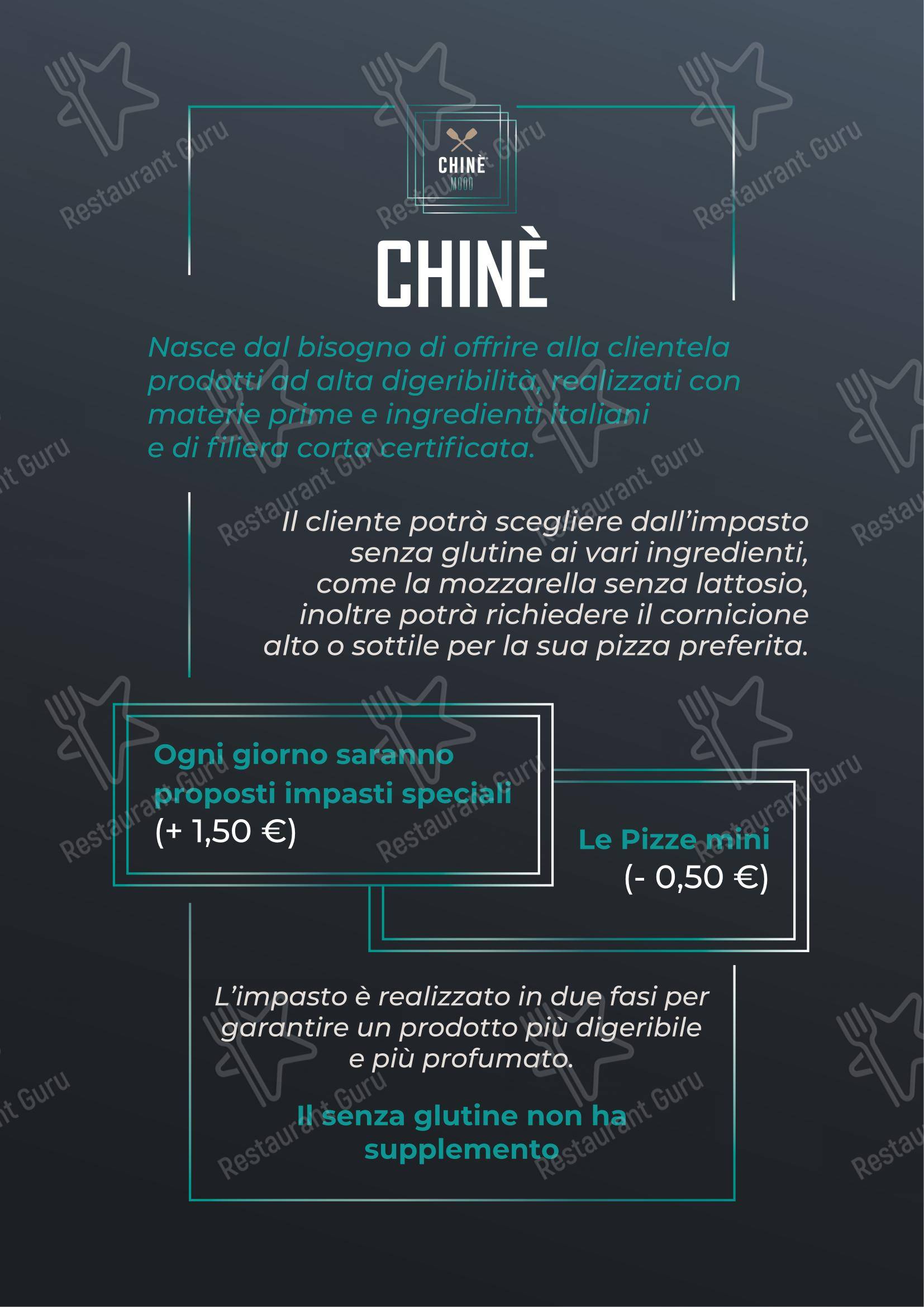 Chinè in Monopoli - Menu