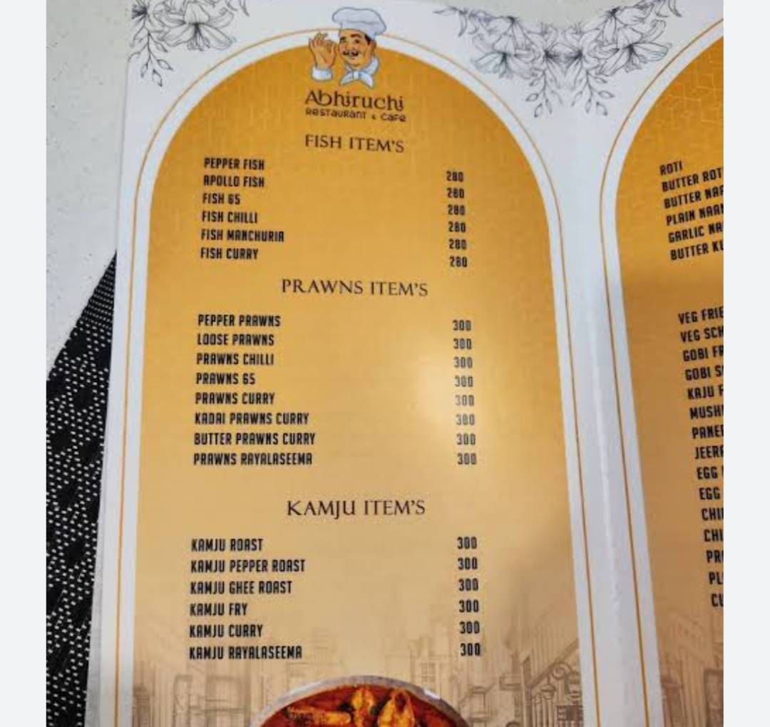 Abhiruchii Restaurant menu